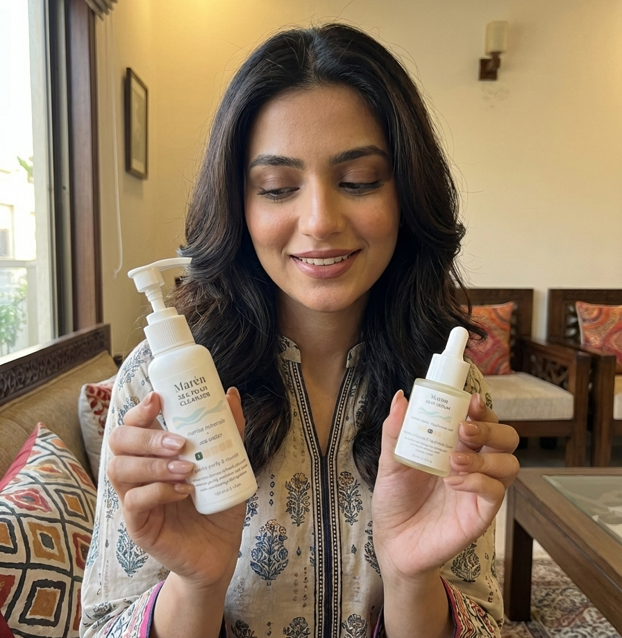 Discover the Marèn essentials. Our Sea Foam Cleanser and Dew Serum work together to purify your skin and lock in a radiant, ocean-born glow. Perfect for a simple, effective daily routine.