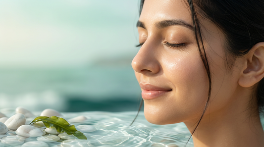 Close-up of a modern Pakistani woman with clear, even-toned skin and a dewy glow, representing a skincare routine for fading dark spots and pigmentation in Pakistan.